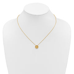 14K Polished and Satin Tree of Life Necklace