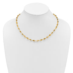 14K Polished Geometric Link Necklace