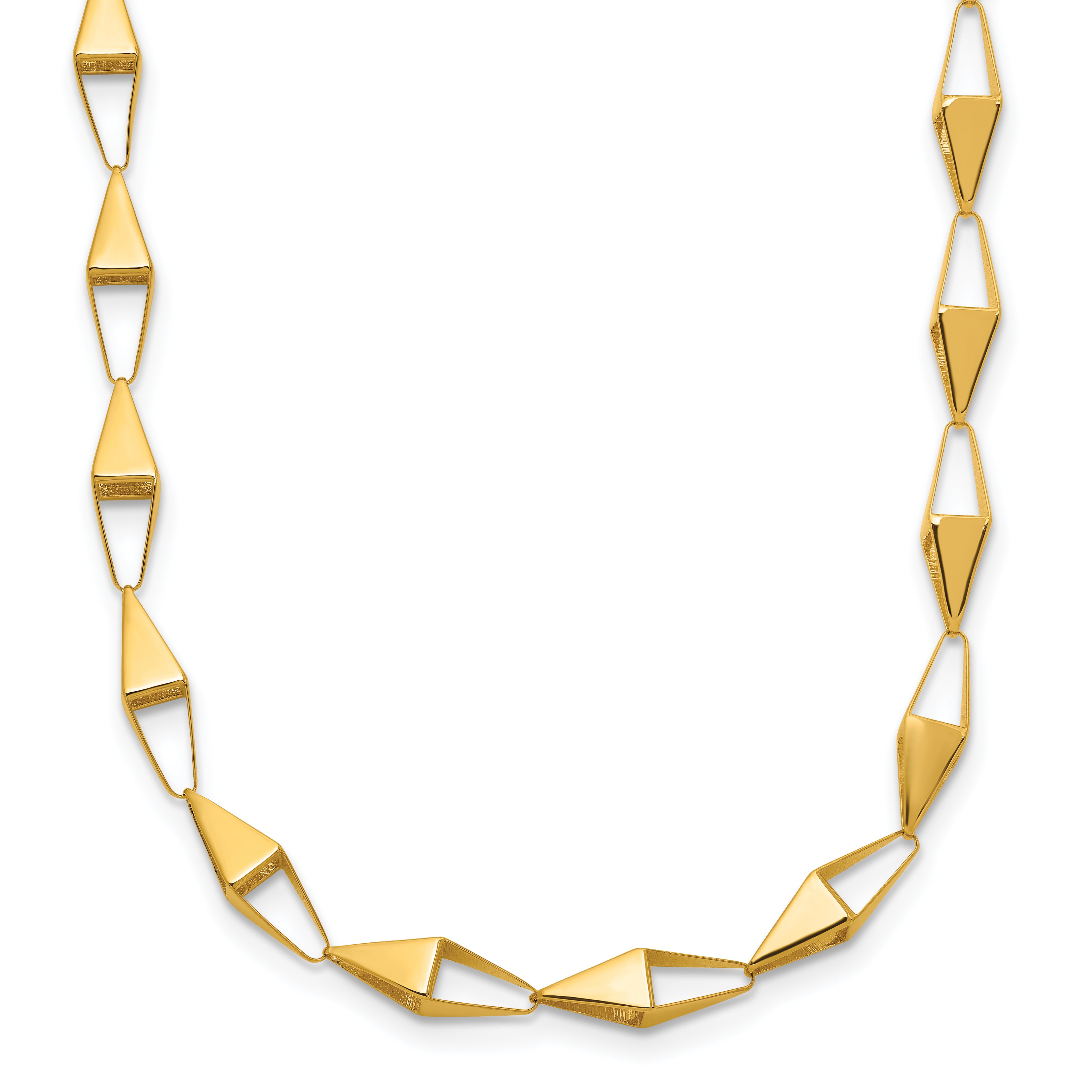 14K Polished Geometric Link Necklace