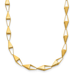 14K Polished Geometric Link Necklace