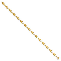 14K Polished Geometric Link Bracelet