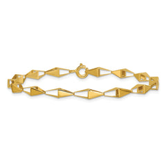 14K Polished Geometric Link Bracelet