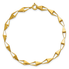 14K Polished Geometric Link Bracelet