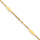 14K Geometric 5-Station 9 inch Plus 1 inch Extender - Total 10 inch Anklet