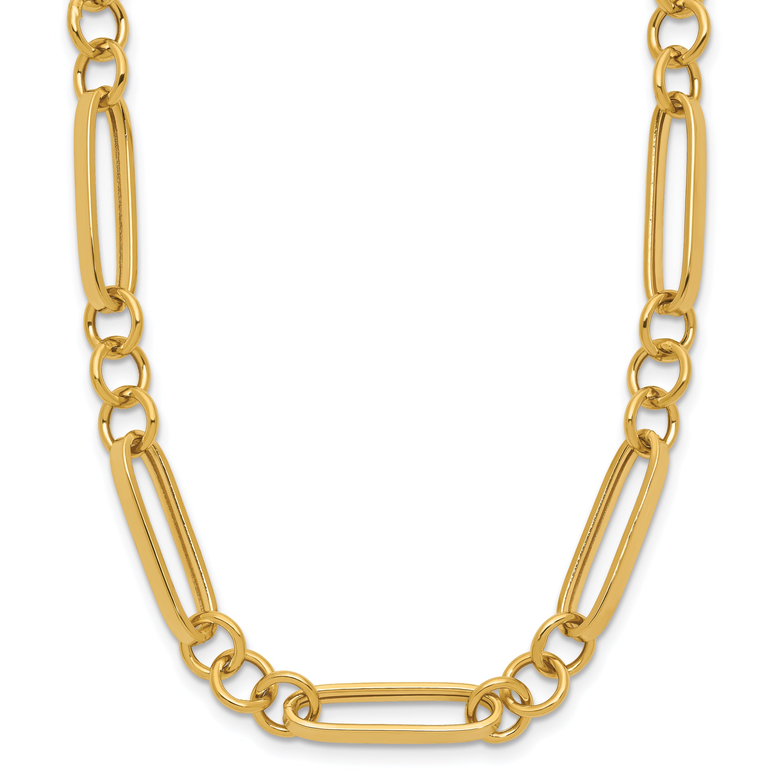 14K Polished Fancy Link Necklace