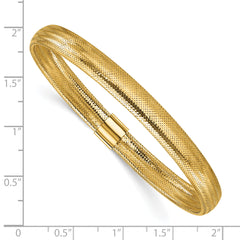 14K Polished Stretch Slip on Bracelet