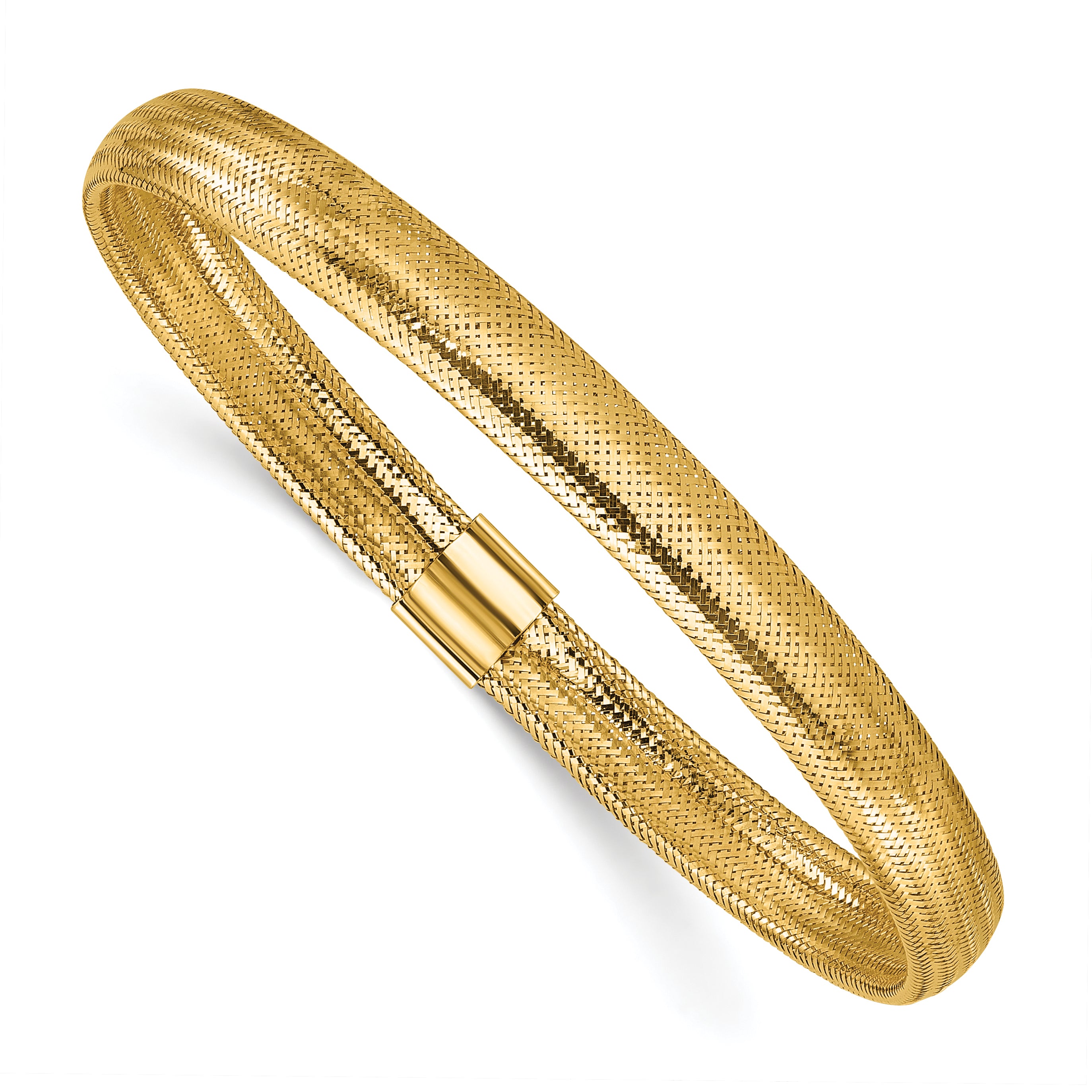 14K Polished Stretch Slip on Bracelet