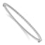 Beaded Bangle Bracelet in 14K White Gold, 3mm Hinged - Sophia Jewelers