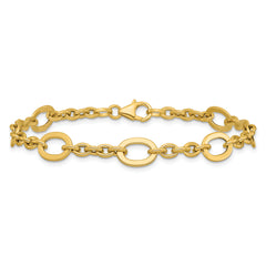 14K Polished Fancy Link Bracelet