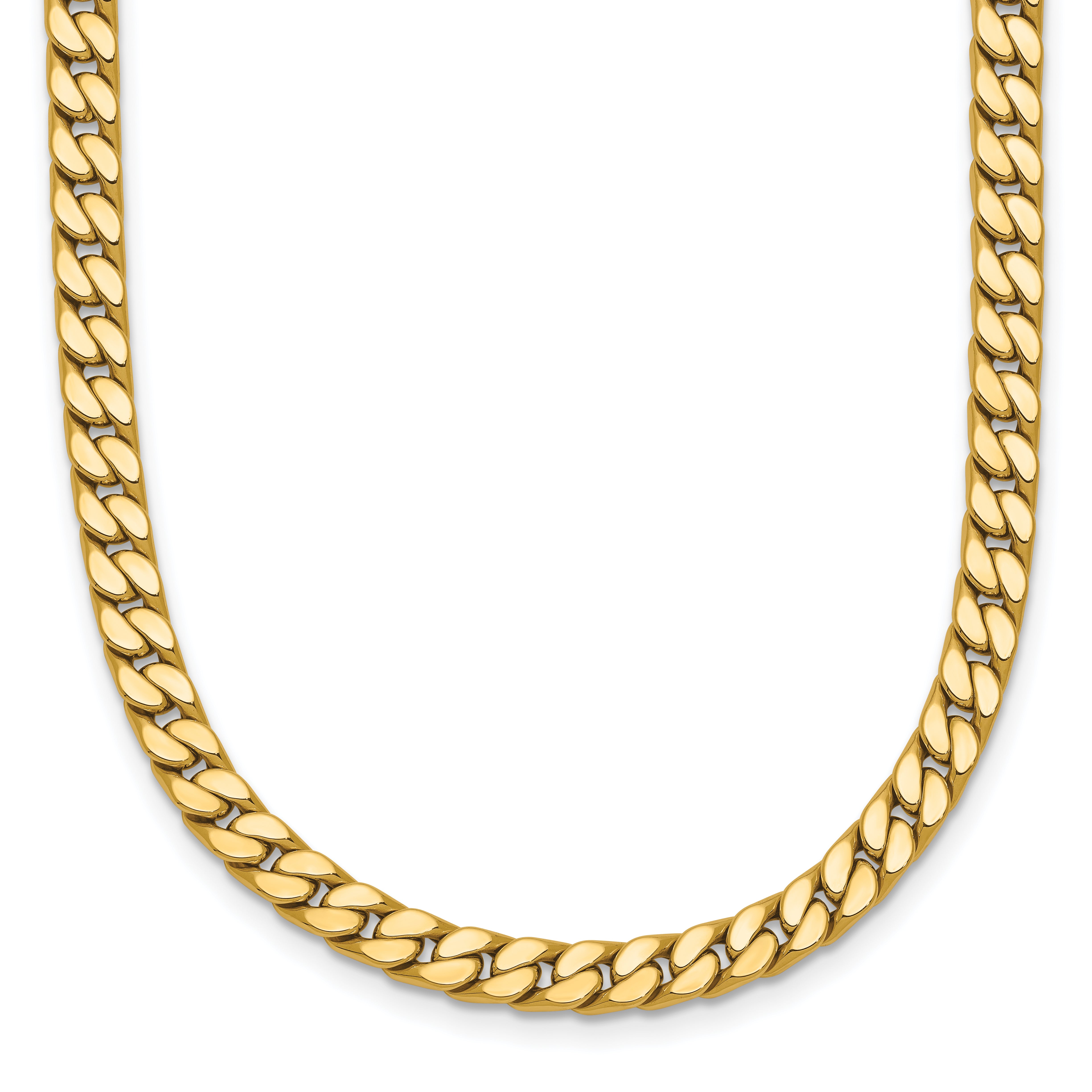14K Polished Fancy Curb Link Necklace