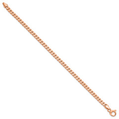 14K Rose Gold Polished Fancy Curb Link Bracelet
