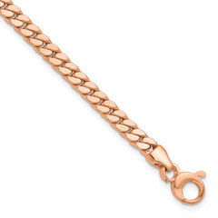 14K Rose Gold Polished Fancy Curb Link Bracelet