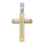 Cross Pendant in 14K Two-Tone Gold, 28mm Diamond-Cut Reversible - Sophia Jewelers