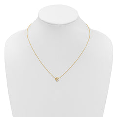 14K Polished 4-Leaf Clover w/2in ext. Necklace
