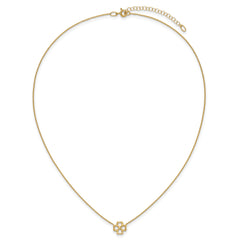 14K Polished 4-Leaf Clover w/2in ext. Necklace