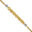 14K w/White Rhodium Polished D/C 2-Strand Rolo Link Bracelet