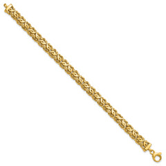 14K Polished 8.0mm Byzantine Link Bracelet