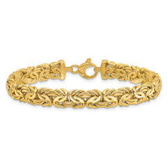 14K Polished 8.0mm Byzantine Link Bracelet