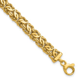 14K Polished 8.0mm Byzantine Link Bracelet