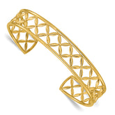 14K Polished Fancy Flexible Cuff Bangle