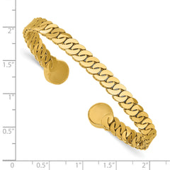 14K Polished S-Link Cuff Bangle