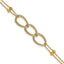 14KTT Pol/Texture/Dia-cut 2-Strand Oval w/.5in Ext. Bracelet