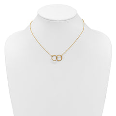 14KTT Pol/Texture/Dia-cut Circles w/ 2in Ext. Necklace