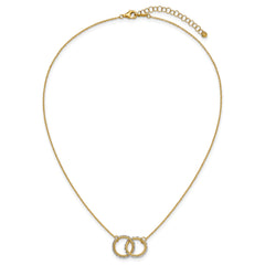 14KTT Pol/Texture/Dia-cut Circles w/ 2in Ext. Necklace