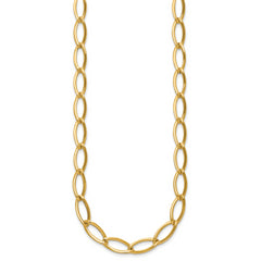 14K Polished Fancy Oval Link Necklace