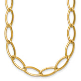 14K Polished Fancy Oval Link Necklace
