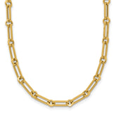 14K Polished Fancy Paperclip Link Necklace