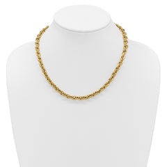 14K Polished 7.0mm Flat Edge Cable Link Necklace