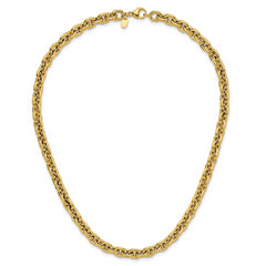 14K Polished 7.0mm Flat Edge Cable Link Necklace