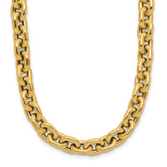 14K Polished 7.0mm Flat Edge Cable Link Necklace
