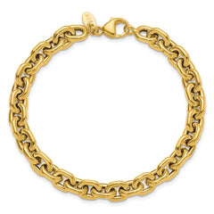 14K Polished 7.0mm Flat Edge Cable Link Bracelet