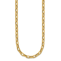 14K Polished 5.5mm Fancy Oval Link Necklace