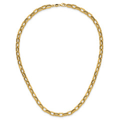 14K Polished 5.5mm Fancy Oval Link Necklace