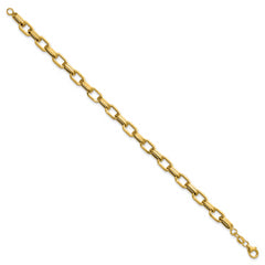14K Polished 5.5mm Fancy Oval Link Bracelet