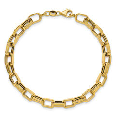 14K Polished 5.5mm Fancy Oval Link Bracelet