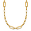 14K Polished Textured Greek Key Paperclip Link Necklace