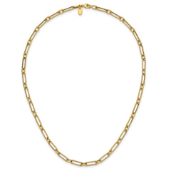 14K Polished and Textured 4.2mm Fancy Link Necklace