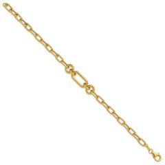 14K Polished Fancy Mixed Link Bracelet