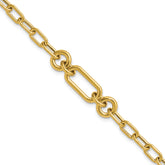 14K Polished Fancy Mixed Link Bracelet