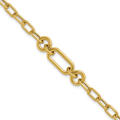 14K Polished Fancy Mixed Link Bracelet