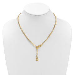 14K Polished Fancy Curb Link Lariat Necklace