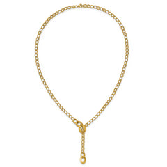 14K Polished Fancy Curb Link Lariat Necklace