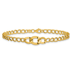 14K Polished Fancy Curb Link Bracelet