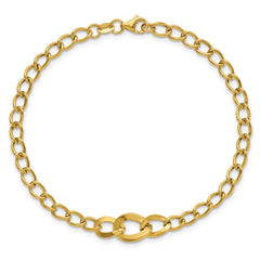 14K Polished Fancy Curb Link Bracelet