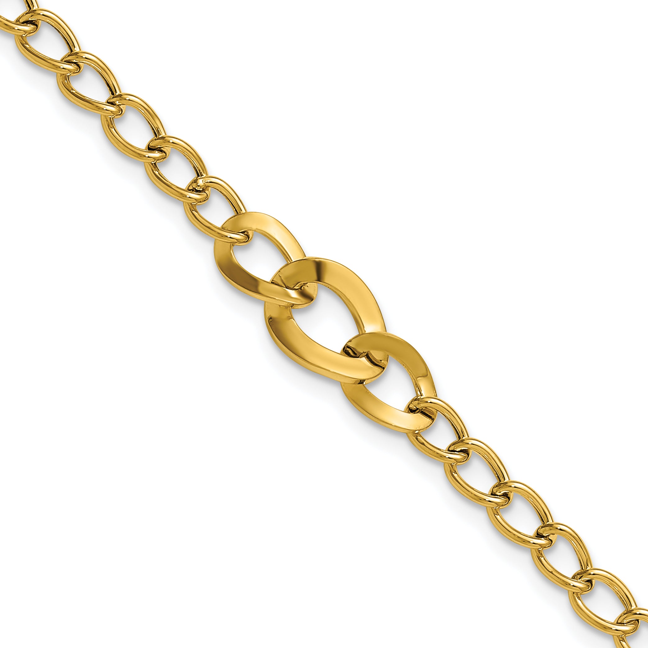 14K Polished Fancy Curb Link Bracelet