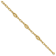 14K Polished Fancy Anchor Link Bracelet